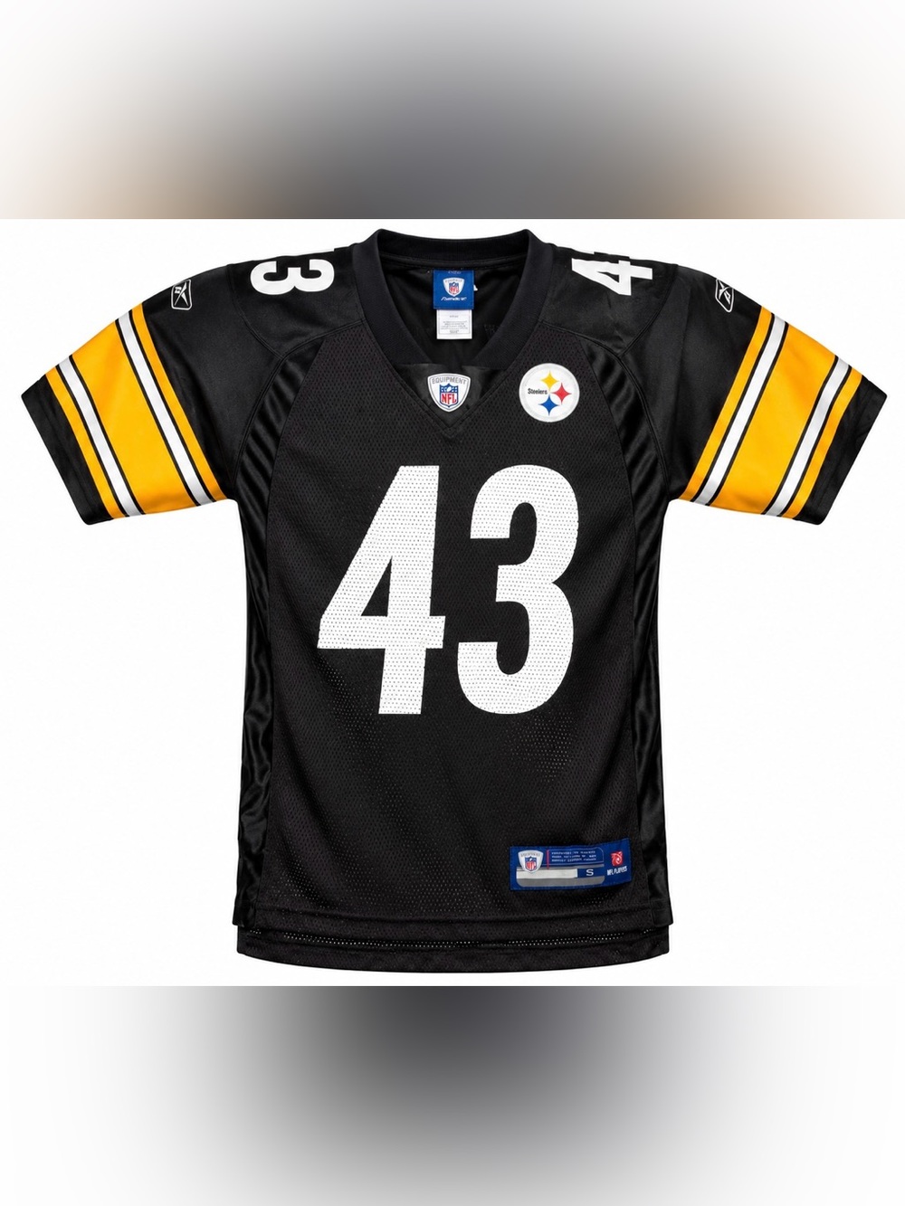Reebok Troy Polamalu #43 Pittsburgh Steelers Black NFL Jersey Adult Small HOF